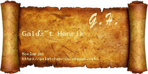 Galát Henrik névjegykártya